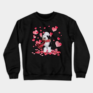 Sheepadoodle Valentines Day Shirt Heart Funny Dog Lover Crewneck Sweatshirt